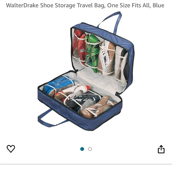 Shoe storage organizer travel bag with compartments and handle - Picture 2 of 2